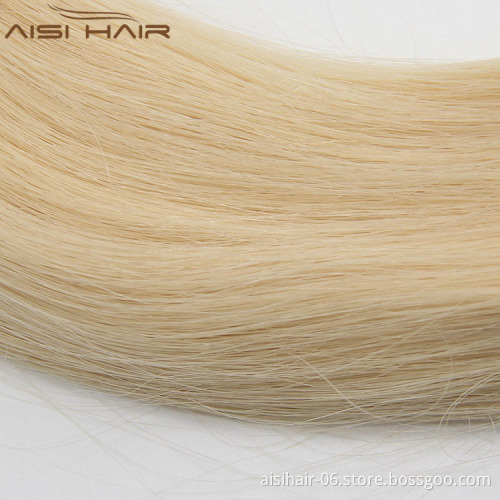 Aisi Hair Top Quality European Double Drawn I Tip Human Hair Extensions Keratin Stick Tip Blonde Hair Extension